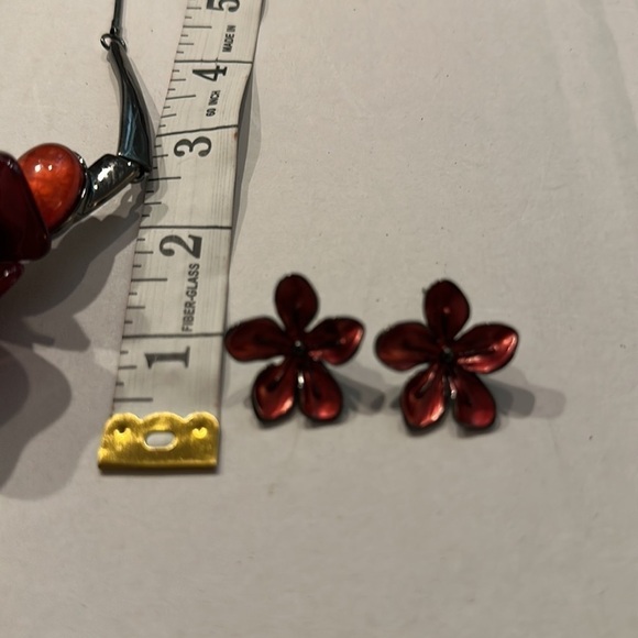 Fashion Jewelry Dark Red necklace set NEW - Picture 5 of 7